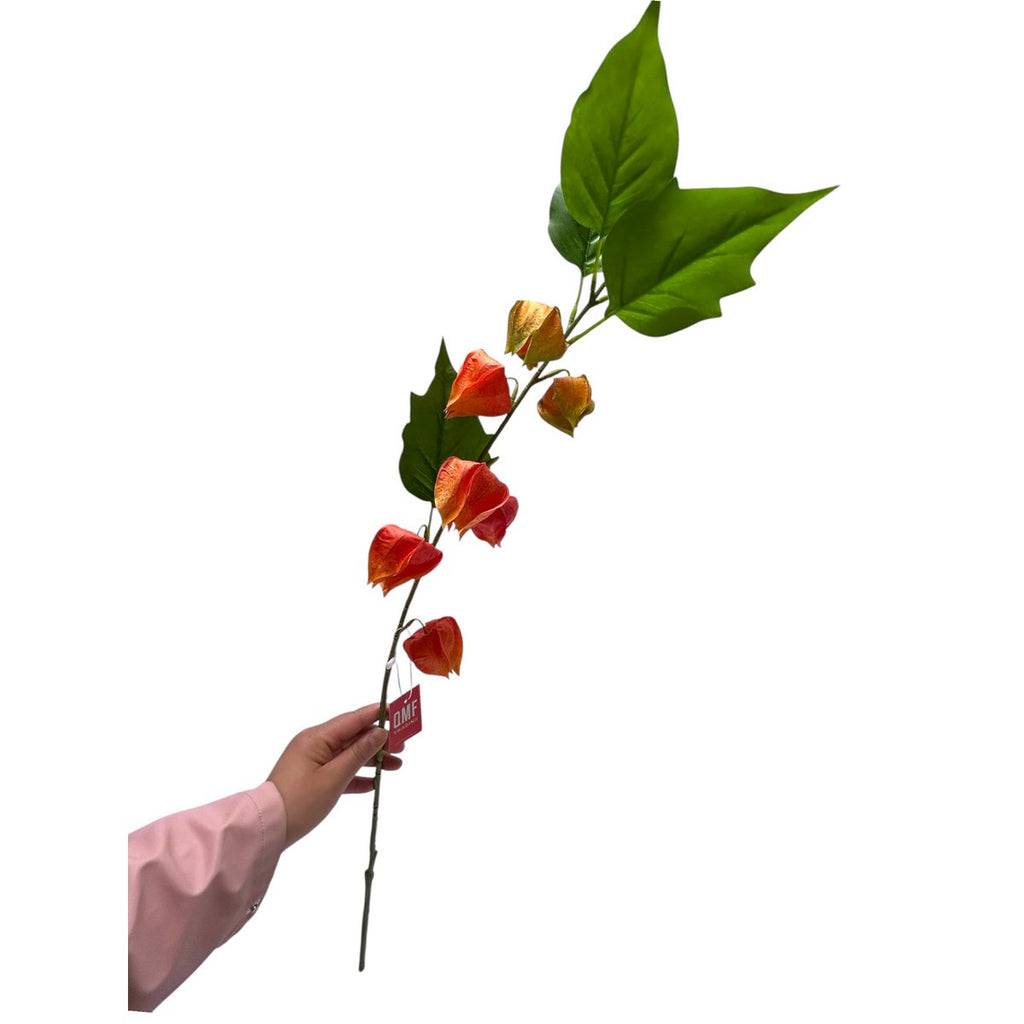 Artificial flowers Orange Physalis Peruviana | Zijden kunstbloem | Lengte 95 1pcs