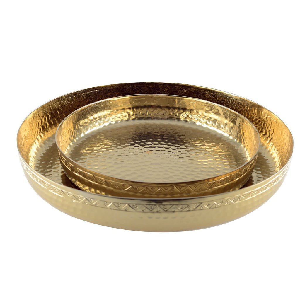 Gouden ronde lade 30,5 cm