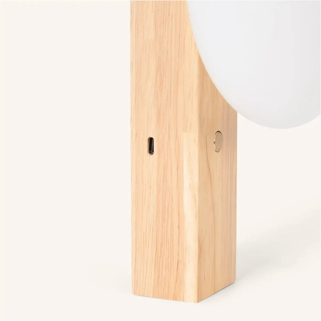 Matthew lichtbruin stijlvol houten draadloze wandlamp - oplaadbaar en dimpelbaar