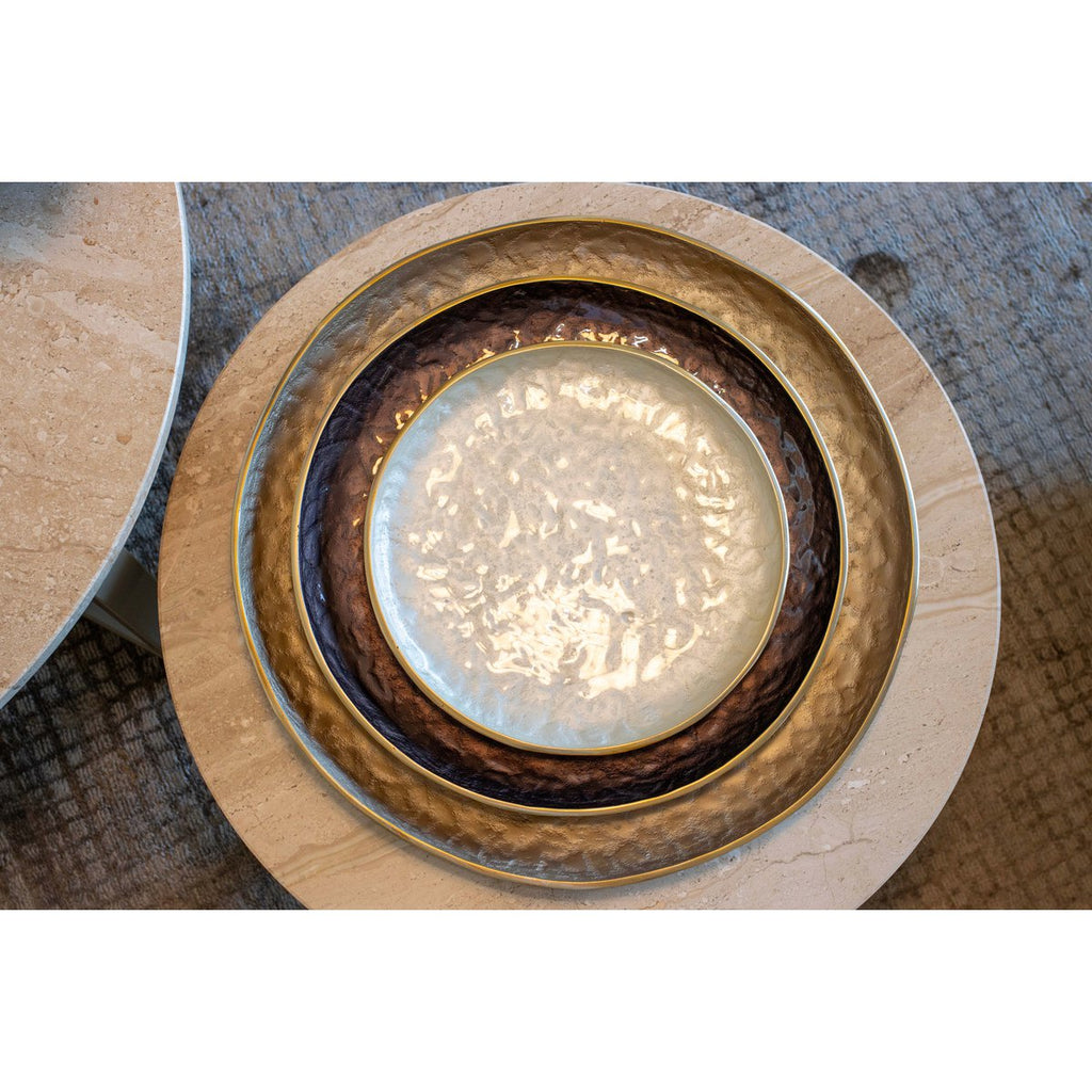 Decoratieve beker rond bruin 39x39x3,5 cm