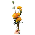 9-stengelige Mica Decorations Ranonkels Kunstbloemen Boeket / Lengte 55cm /orange