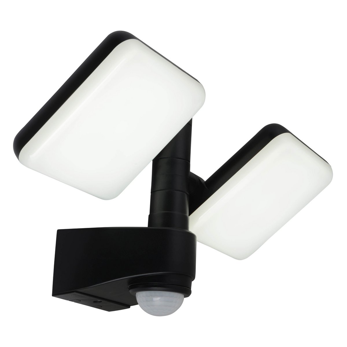 LED externe wandlamp "Jaro" met 360 ° bewegingsdetector, gemaakt van plastic in antraciet, met geïntegreerde LED