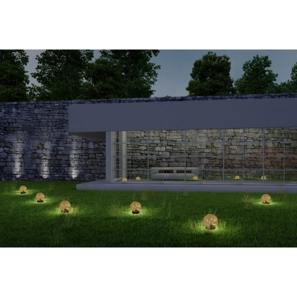 3 Set LED LED Solar Table Lamp/Aand Skeer "Crackle" Ø 12 cm, voor buiten, taflamp-plastic en glas, wit, met geïntegreerde LED