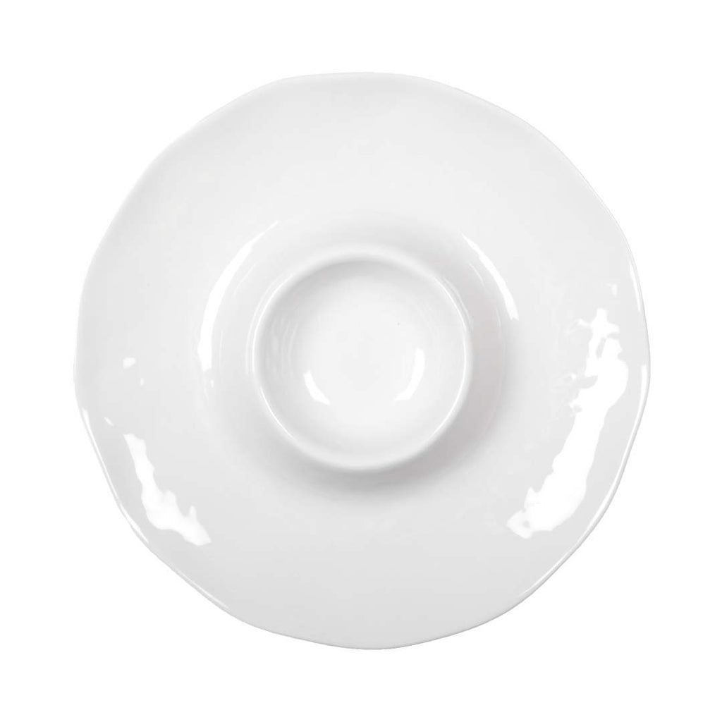 Aperitif Dish -chip en witte dip in melamine 35x35x3cm