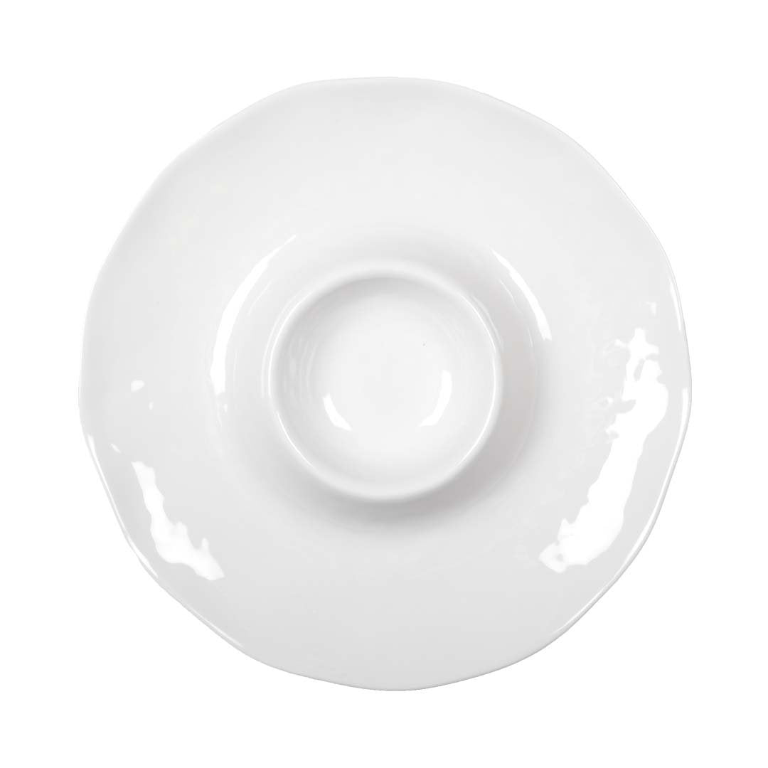 Aperitif Dish -chip en witte dip in melamine 35x35x3cm