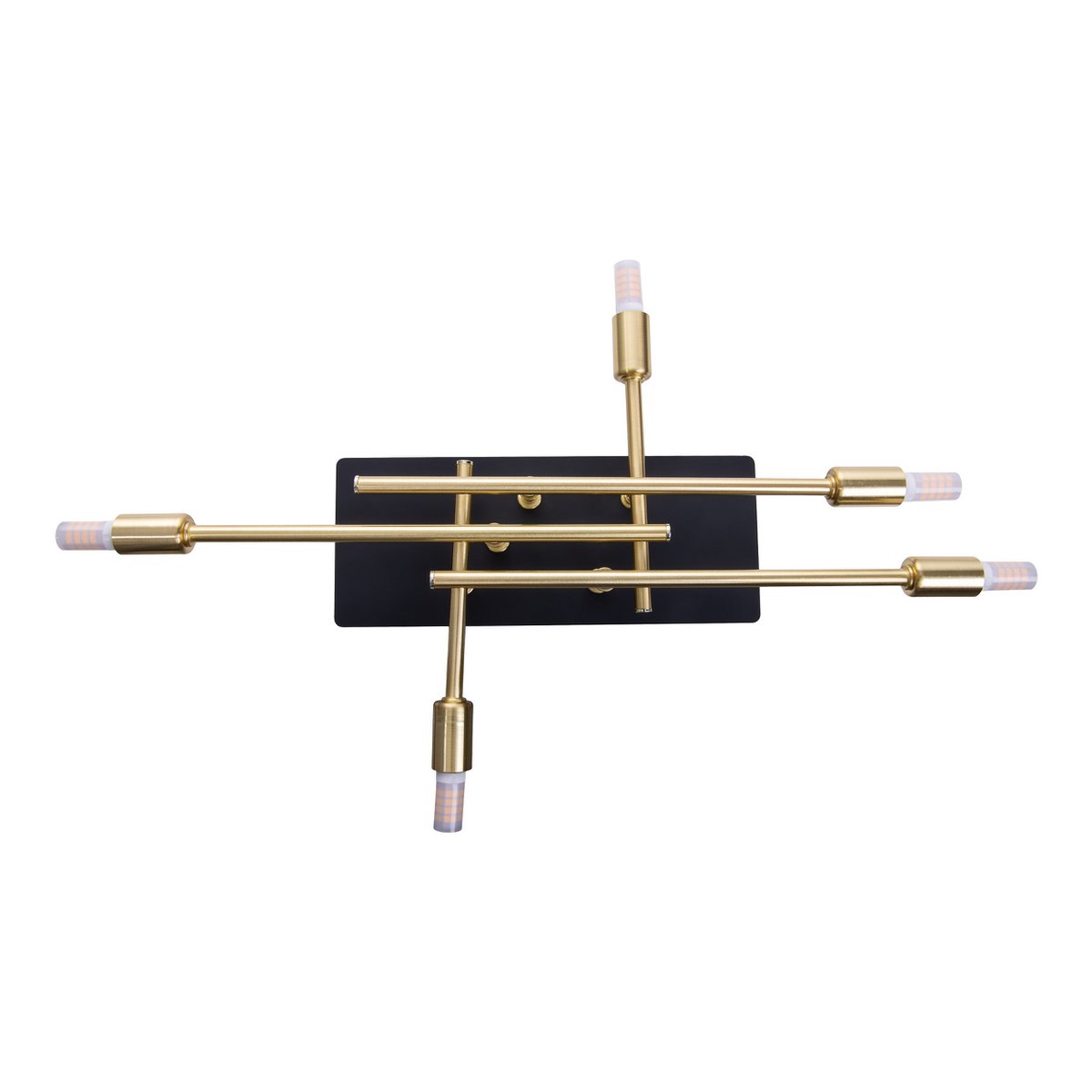 LED -plafondlamp "Ancona" met achtergrondverlichting gemaakt van metaal in zwart en messing, G9 -versies, lamp voor woonkamer, eetkamer, gang en kantoor, ca.