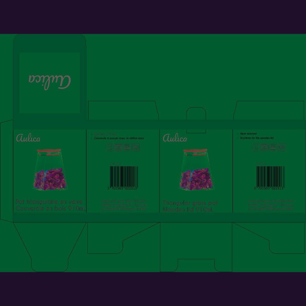 POT DRIEHOEK AVEC COUVERCLE EN BOIS 910ML