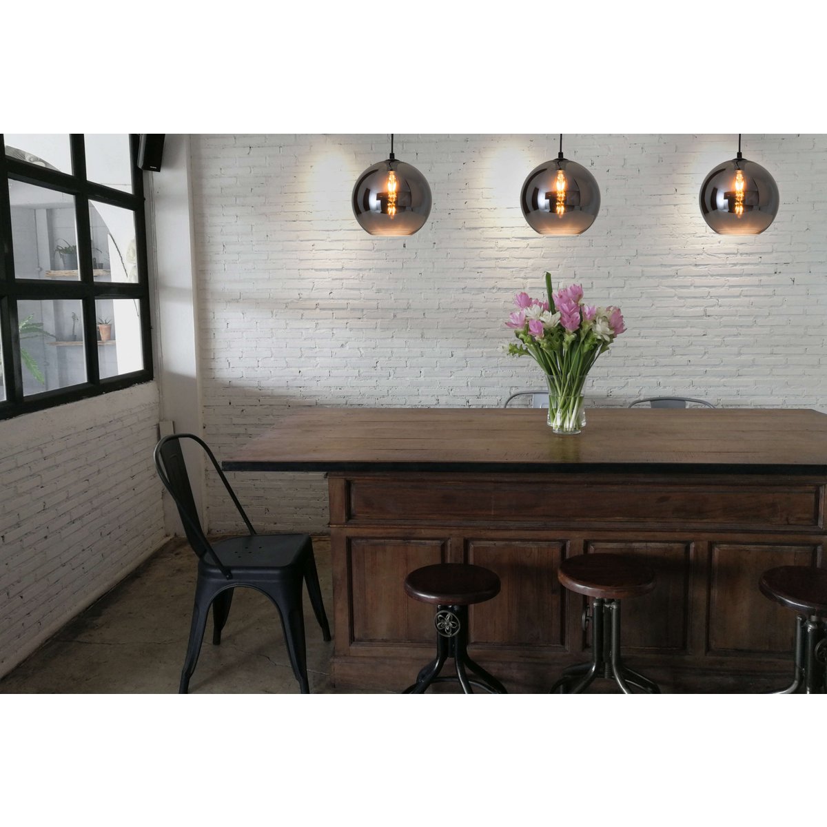 Liv · Houten hanglamp — antraciet