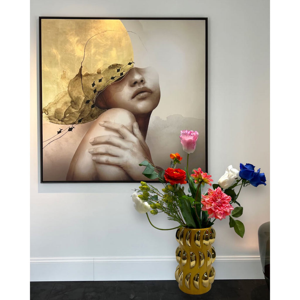 Tafelblad gele vaas(cv11654-10geel)