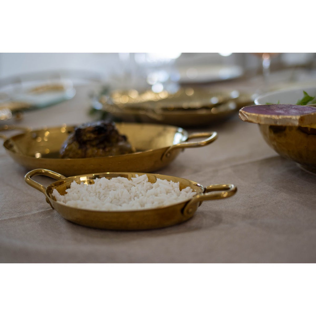 Mini gouden ovale steelpan 15x10.5x2.5 cm