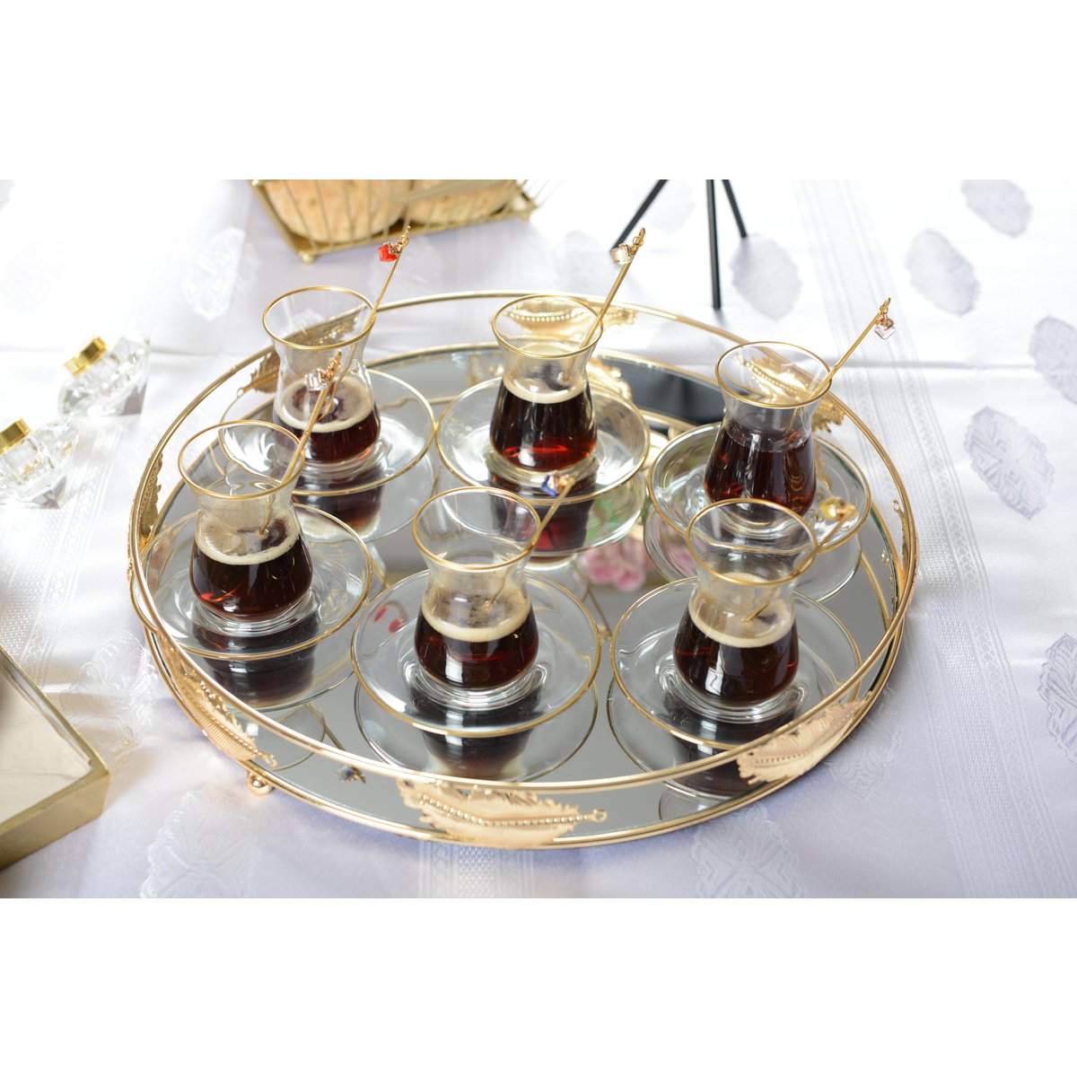 Gouden Filet Tea Cups - veel 6