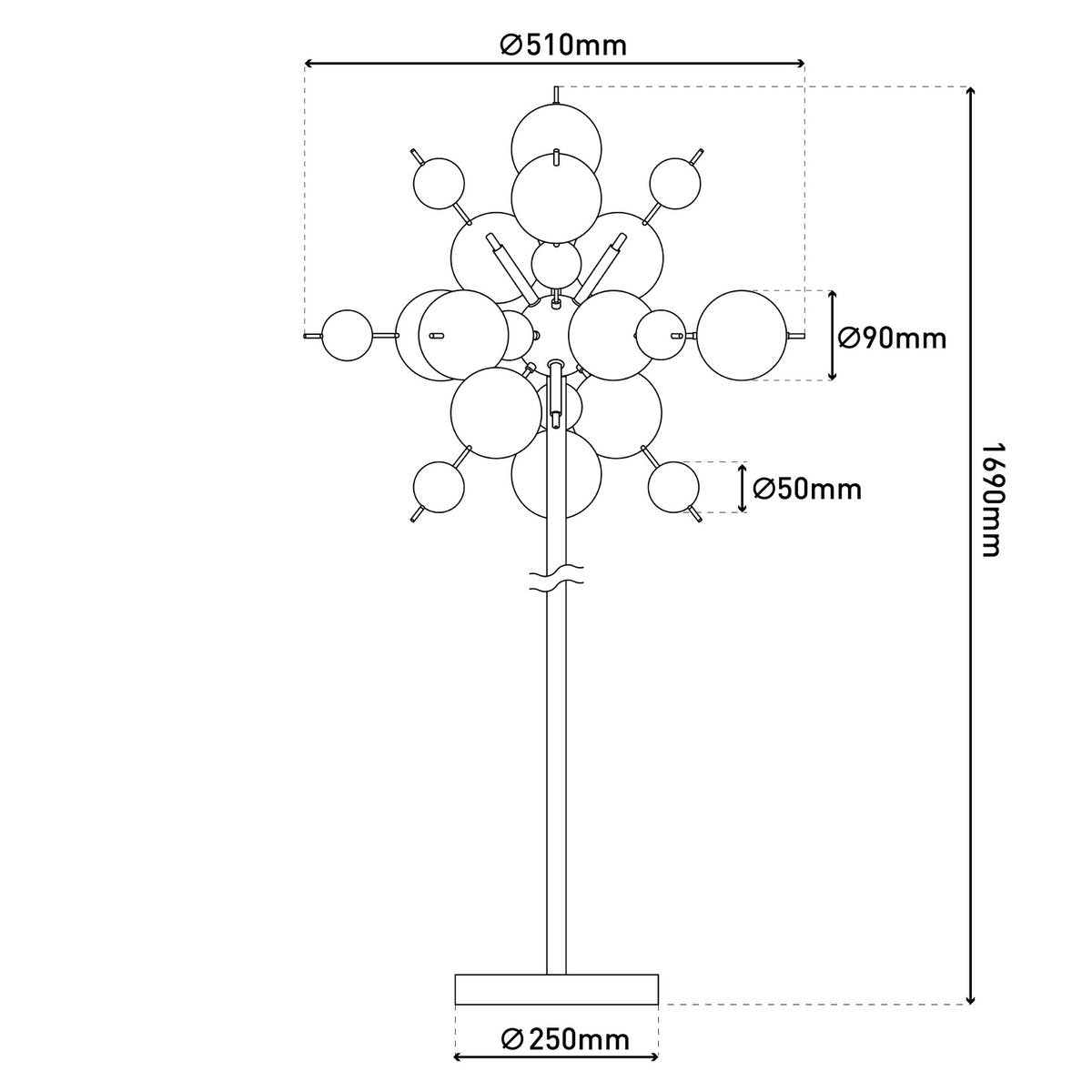 Liv · Houten vloerlamp — chroom
