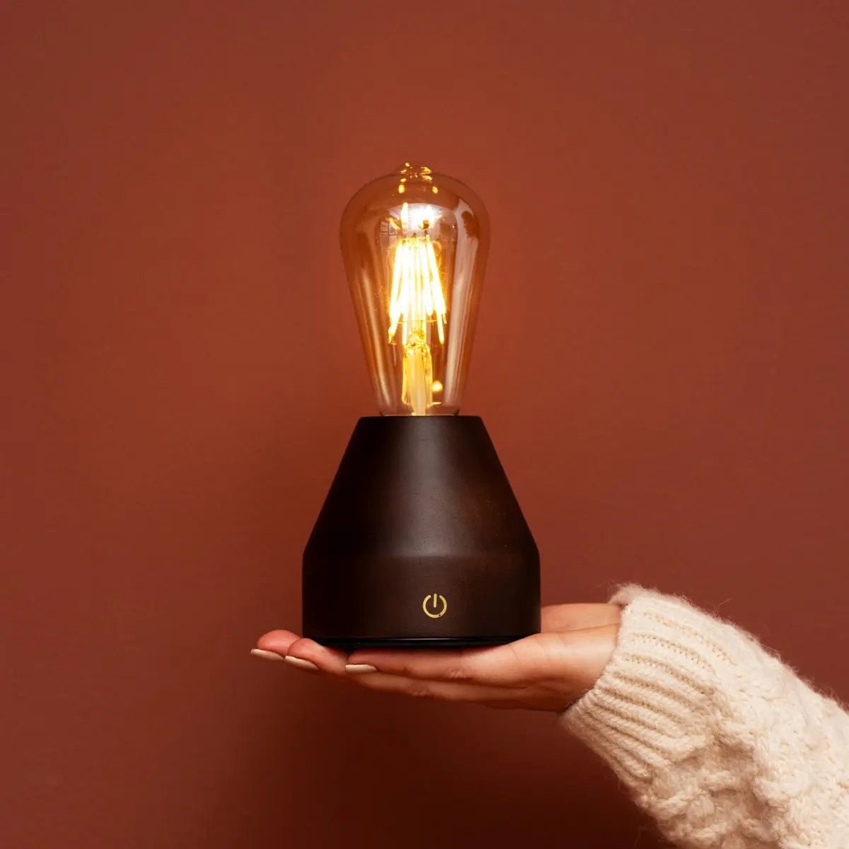 Zavi donkerbruine oplaadbare LED-tafellamp – draadloos, dimbaar, batterij met een levensduur van 80 uur