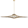 Hanglamp Design hout D124 cm SINGING BRUT - zwart elastiek - linnen en houtpakket