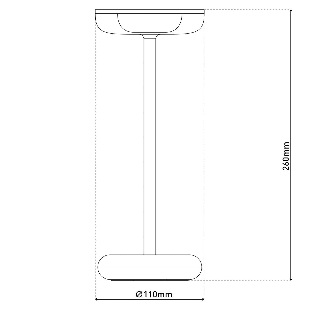 Batterijlichtlicht "PASI" voor buiten en binnen, gemaakt van metaal en plastic in grijs, dimbaar, met aanraking en geheugenfunctie, ca. 26 cm hoog