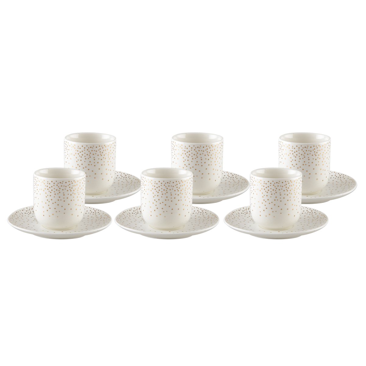 Koffiekopjes 90 ml gouden plumetis - set van 6