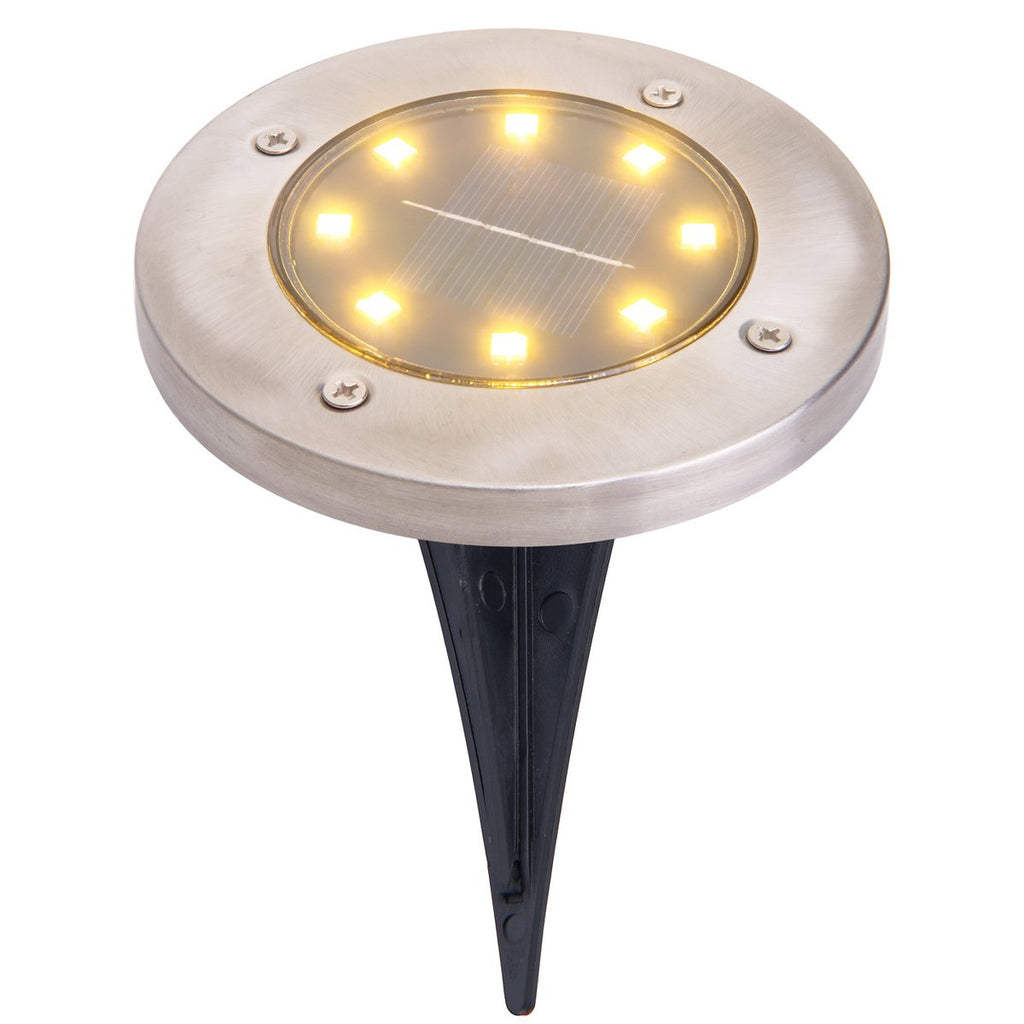 6-set LED LED-zonnebodem-zo-spit "Kian", voor buiten, spiesjes gemaakt van metaal en plastic in staal blanco, met geïntegreerde LED