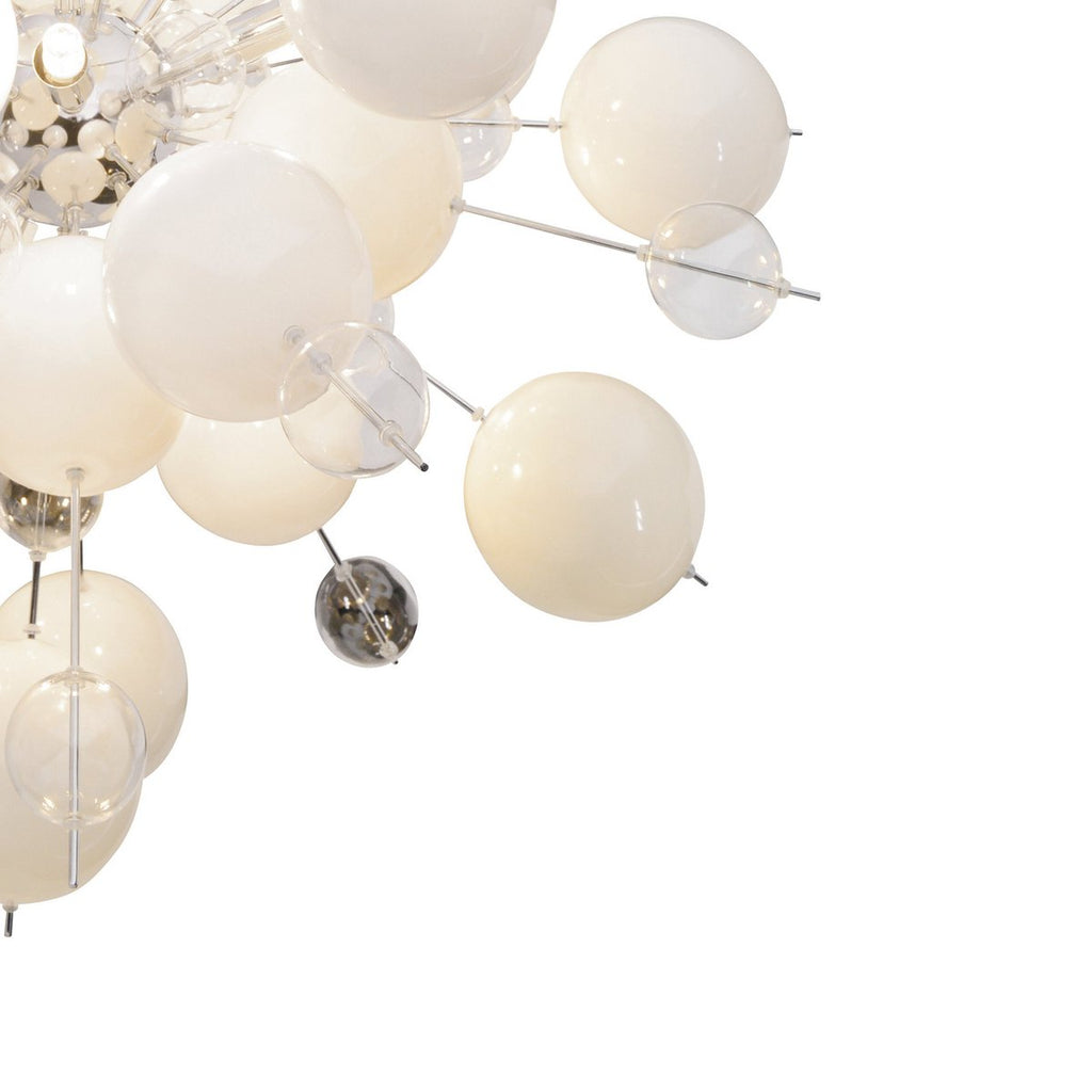 Hanger lamp "explosie" wit gemaakt van metaal en glas, G9 -versies, voor eetkamer, woonkamer, gang of kantoor, hangende lamp ØCA 65 cm