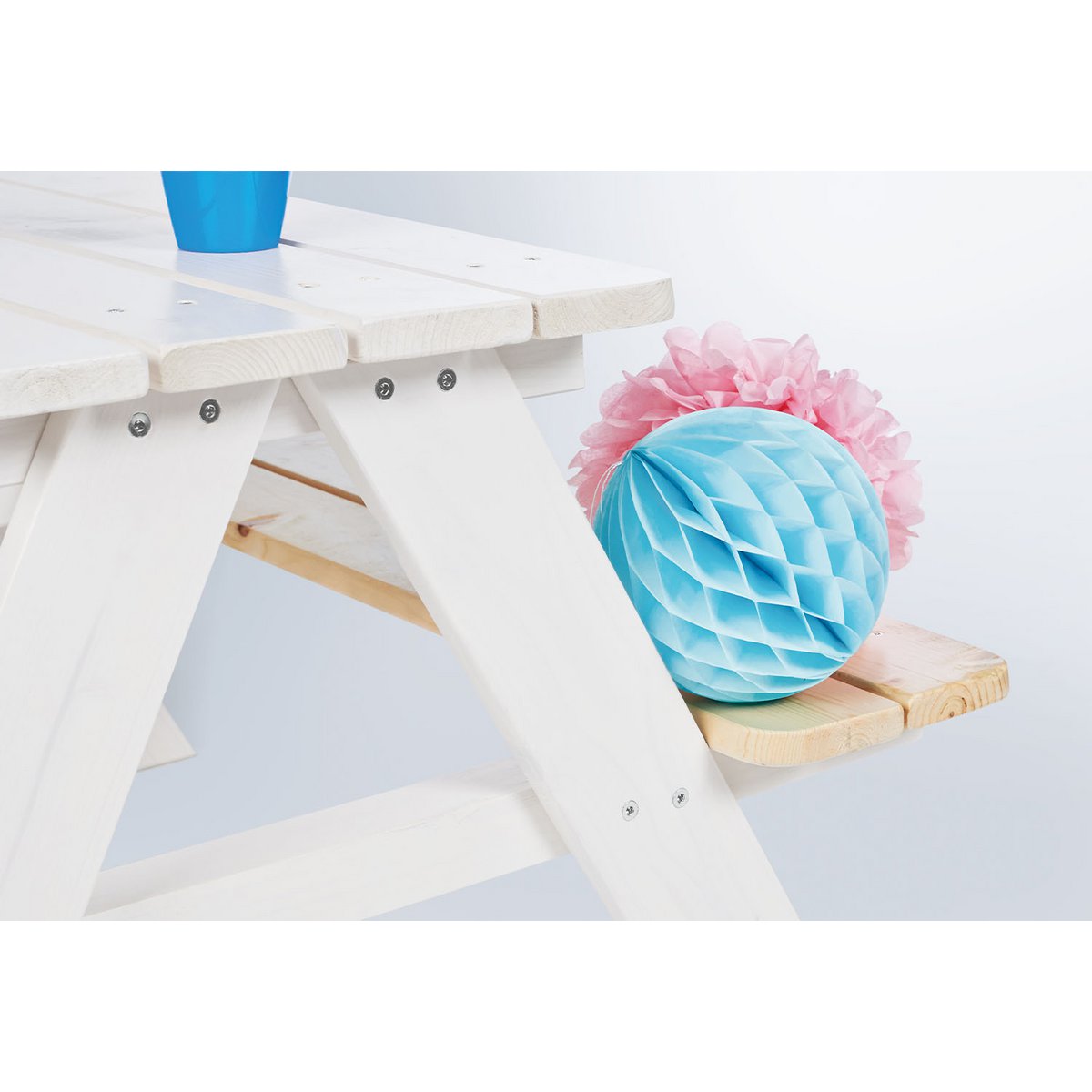 Picknickbank voor kinderen "Nicki für 4", wit