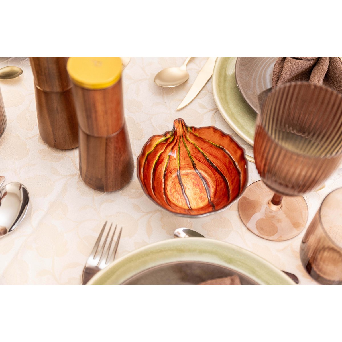 BOL CITROUILLE 12X12X4.7CM