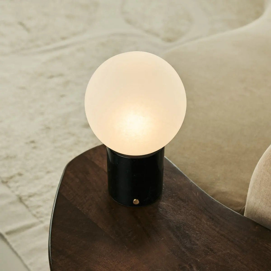 Metsu Black / Nero Marquina - Classic Marmeren oplaadbare tafellamp met 3 lichte kleuren en dimfunctie