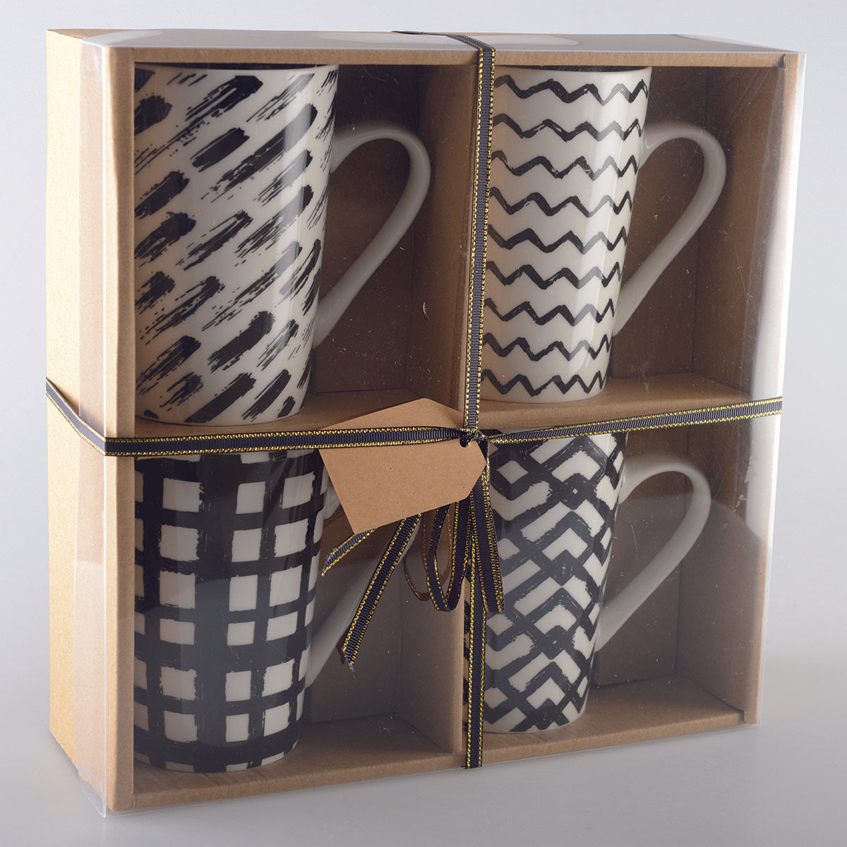 Mokken 450 ml zwart -wit - veel 4