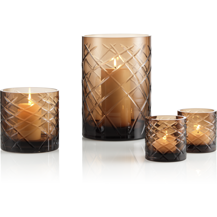 Hurricane Kristallen Lamp Windlicht Klein Bruin(cc2101-80crystal-choc-small)