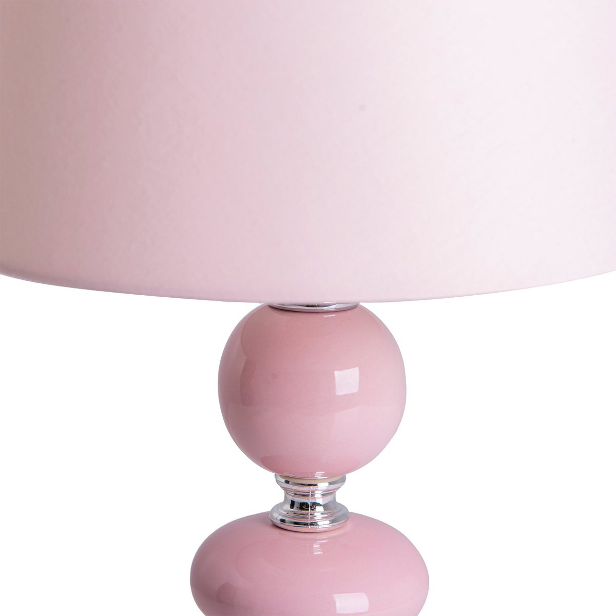 Liv · Houten tafellamp met linnen kap — roze