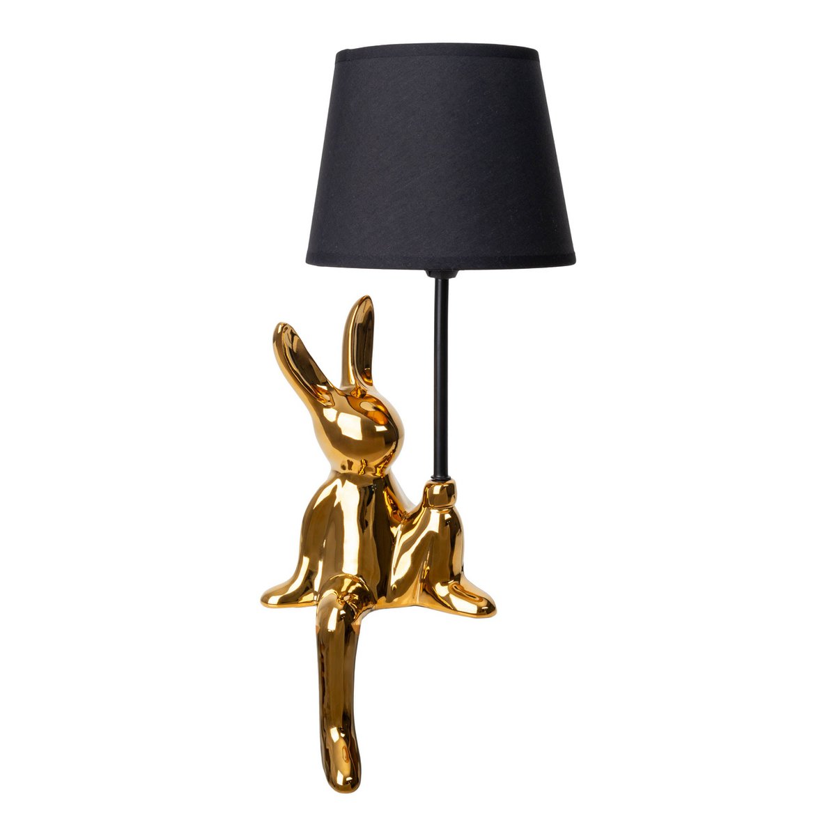 Liv · Houten tafellamp met linnen kap — zwart