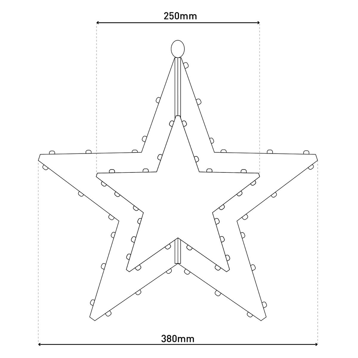 LED Outdoor Christmas Lamp "Stern" D: 40 cm