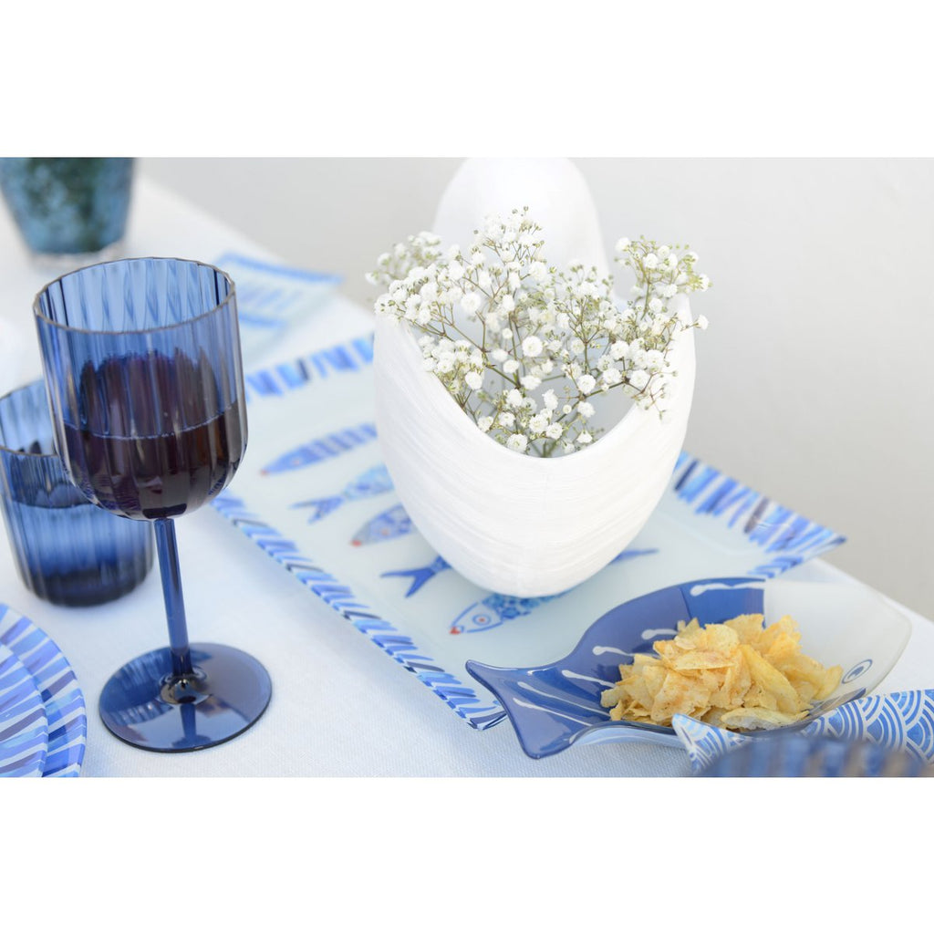 Decoratieve witte schaal 29x16.5x20.5 cm