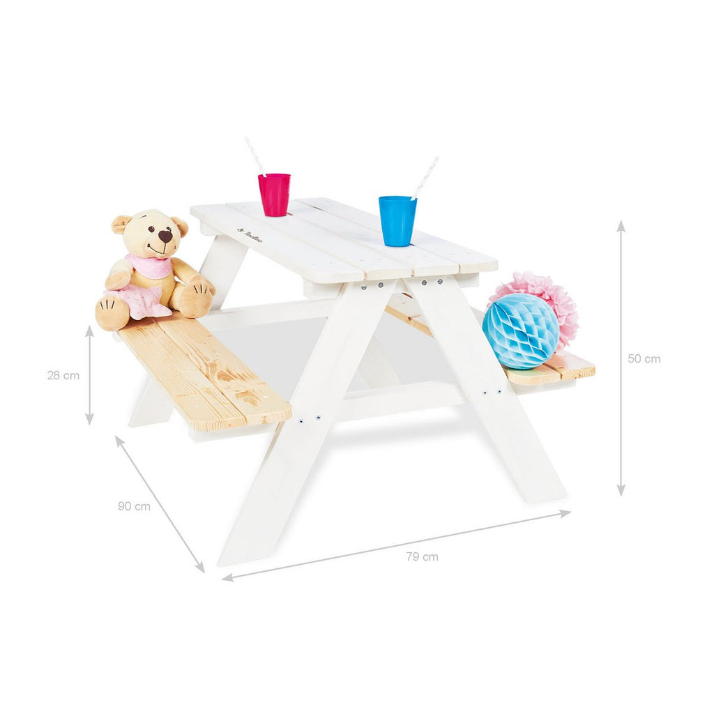 Picknickbank voor kinderen "Nicki für 4", wit