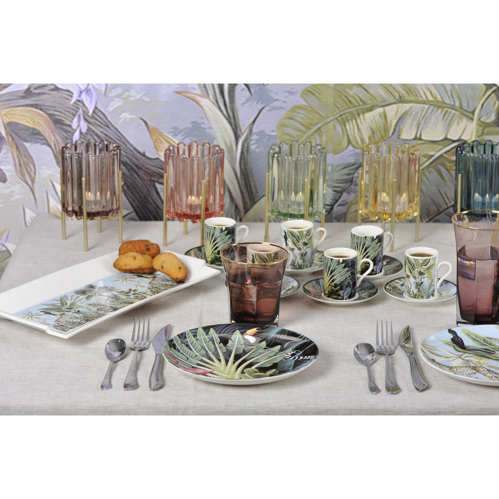 Hoge paarse mokken vergulde rand - veel van 6