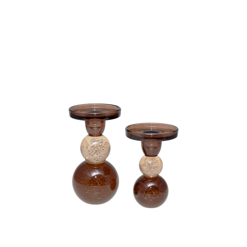 Moka en Amber Glass Bubbles 8.5x8.5x16cm