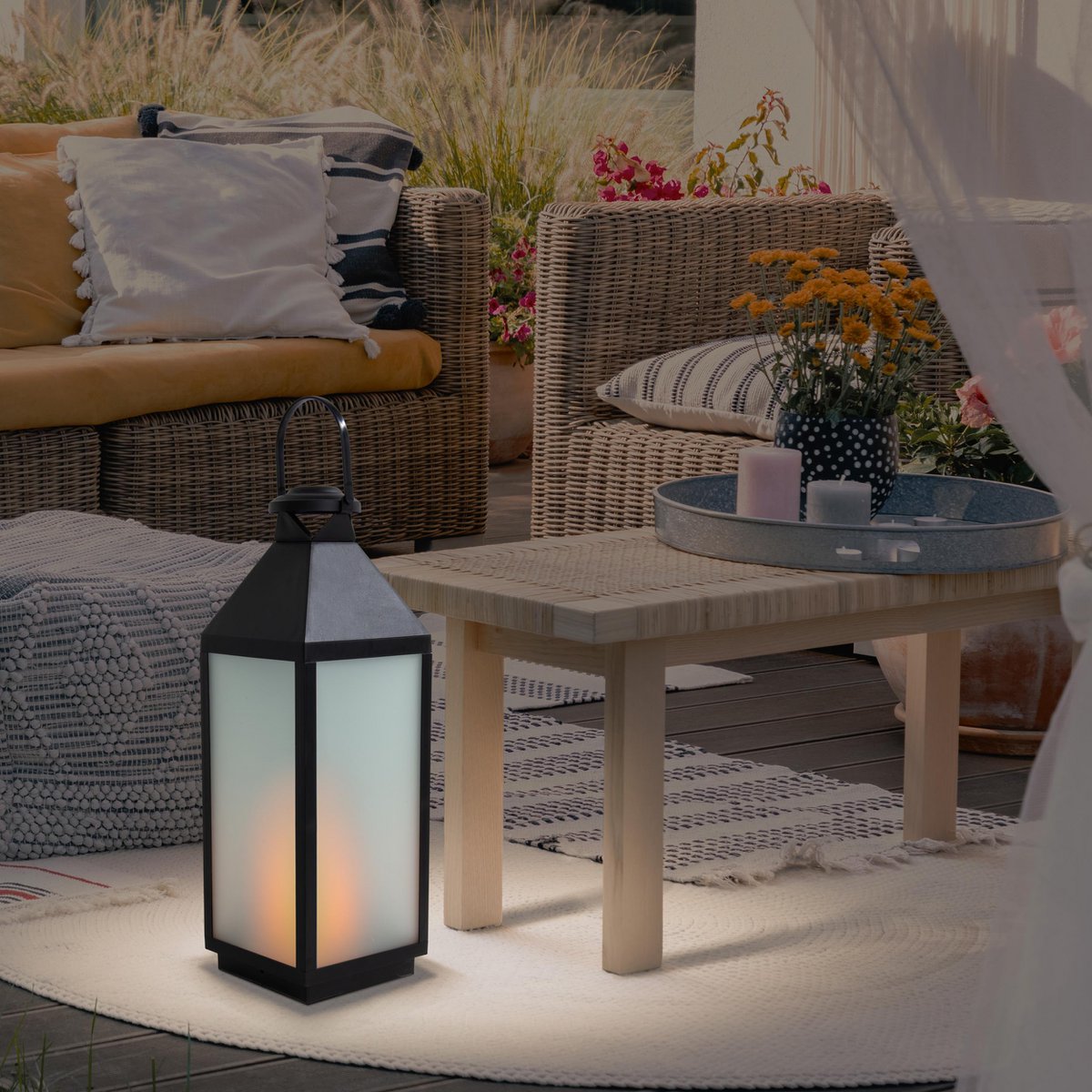 Liv · Glazen decoratielamp — zwart