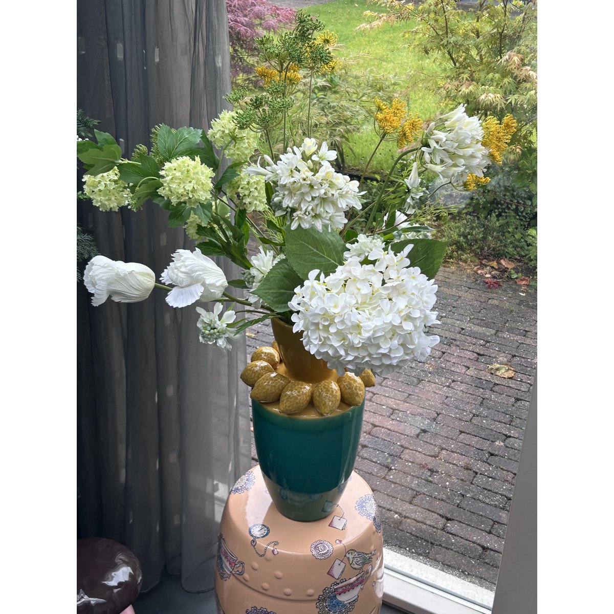 Handgemaakte citroensapvaas H: 37 cm