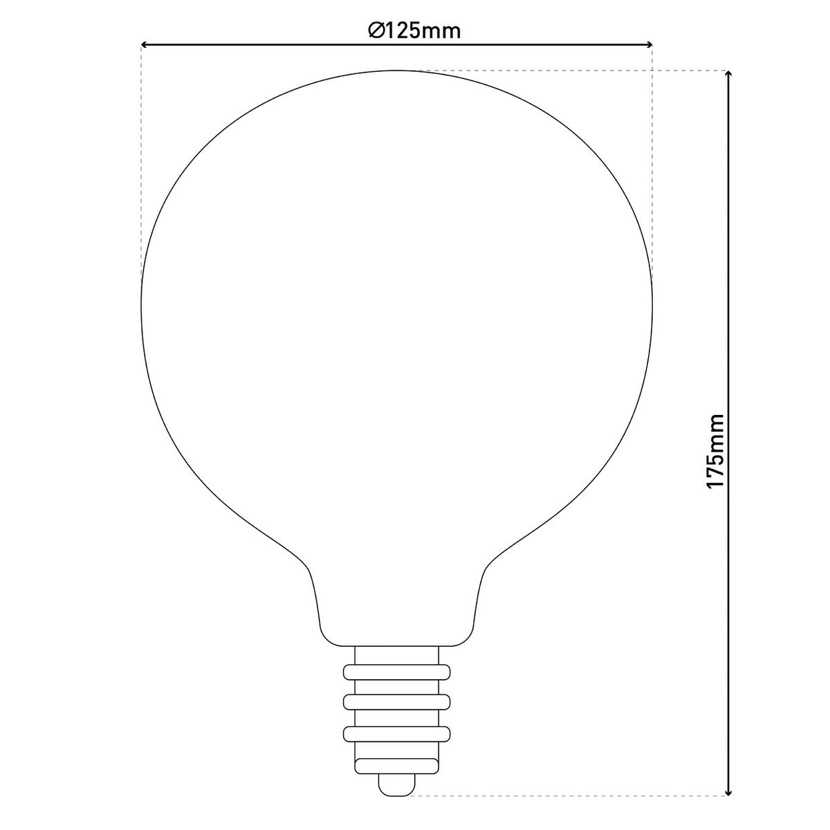2 Set LED -lamp E27 -versie, 5 watt Ø 12,5 cm, metaal en glas, Amber