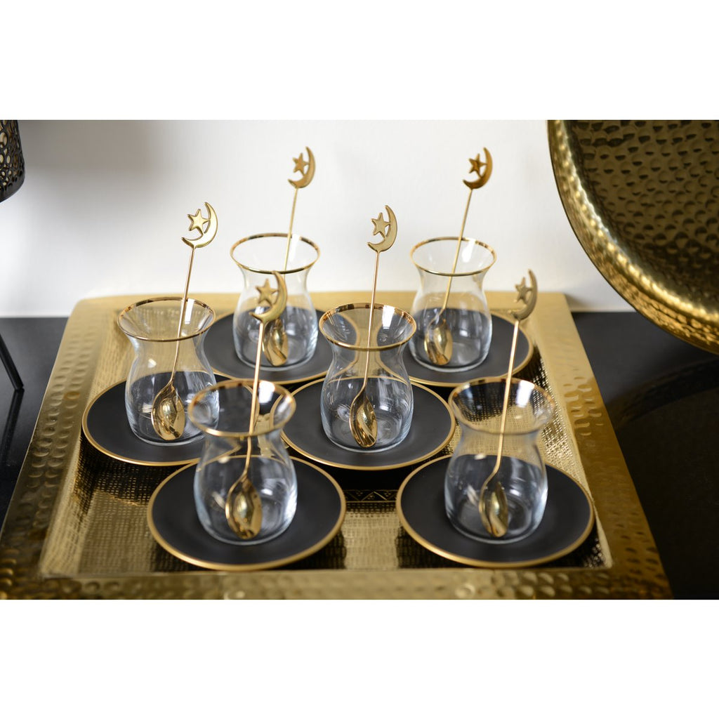 Zwarte en gouden theekopjes - veel 6