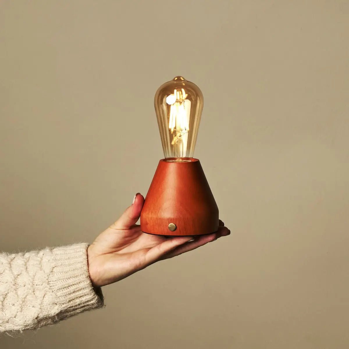 Zavi kastanje bruin oplaadbare LED-tafellamp-draadloos, dimable, 100 uur batterij