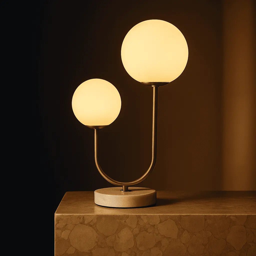 Giorgia Elegant Marble Lamp - Elegante tafellamp met matglazen lampen