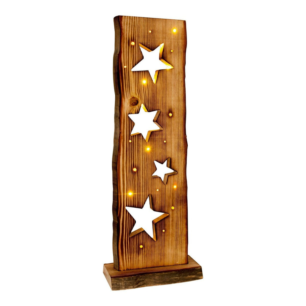 LED Wood-Decolum Moon/Stars 60 cm High Christmas Decorations Made of Wood met stevig ingebouwde LED's