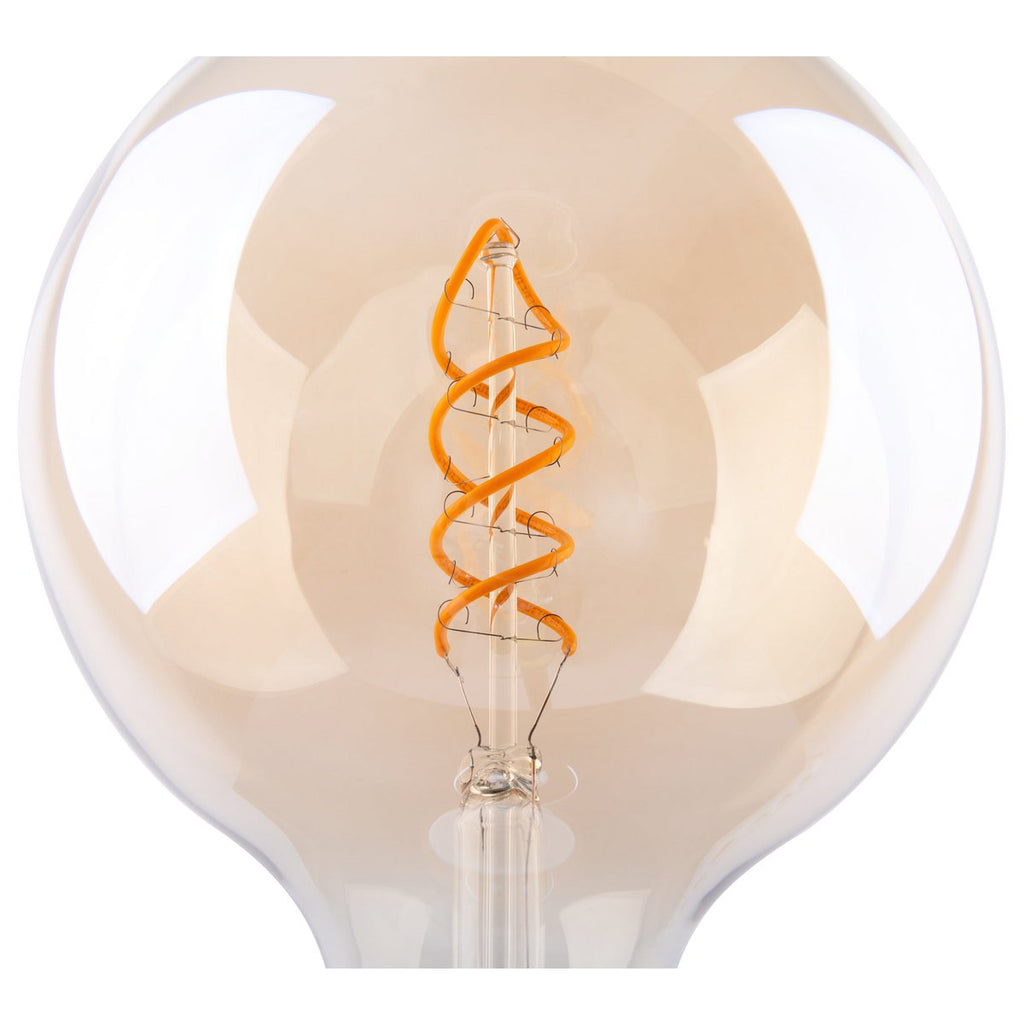 2 Set LED -lamp E27 -versie, 5 watt Ø 12,5 cm, metaal en glas, Amber