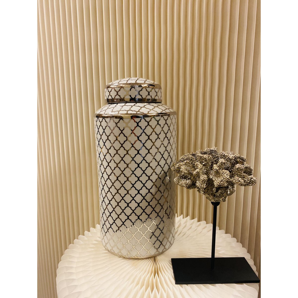 Keramische pot White Gold (Big Size: H*35 W*15)