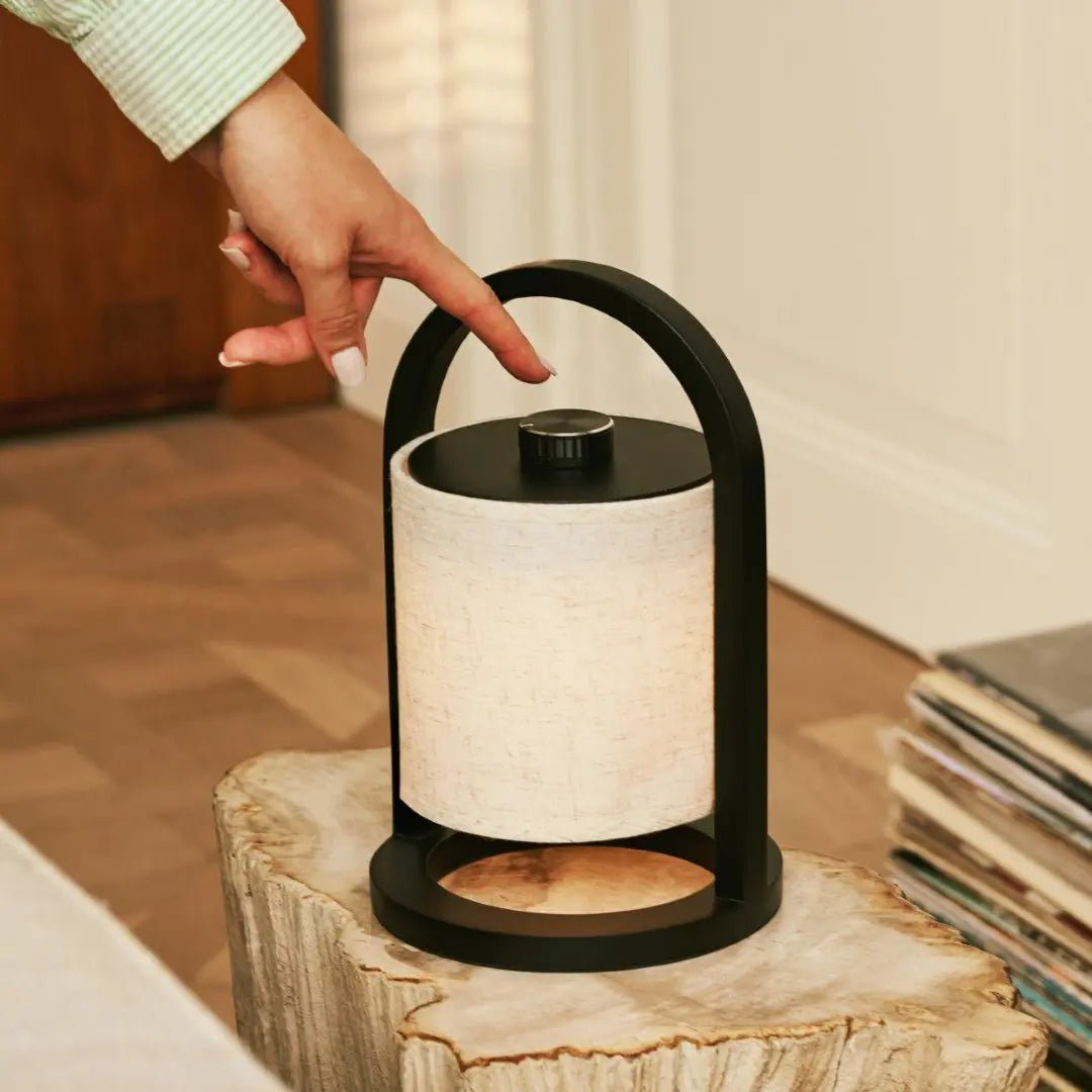 River Black draadloze houten lamp – Oplaadbaar en dimbaar