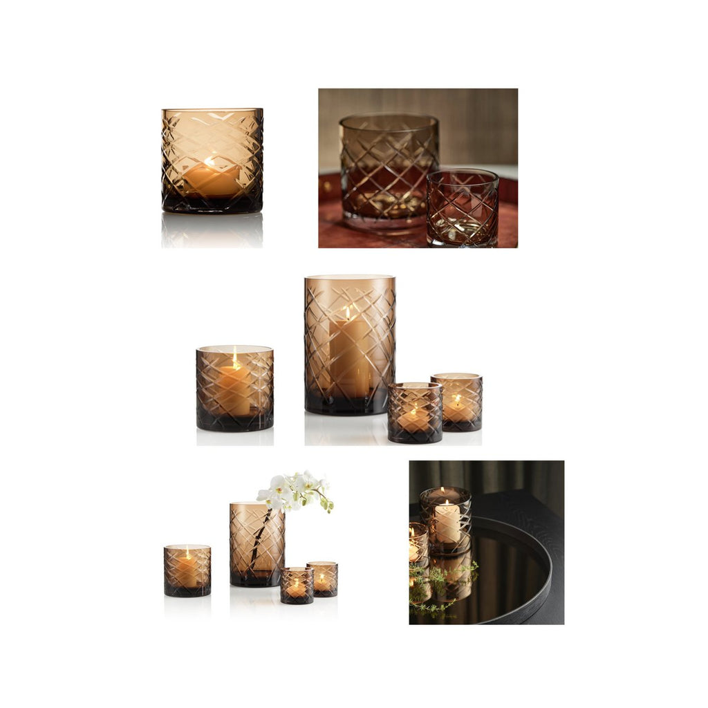 Hurricane Kristallen Lamp Windlicht Klein Bruin(cc2101-80crystal-choc-small)