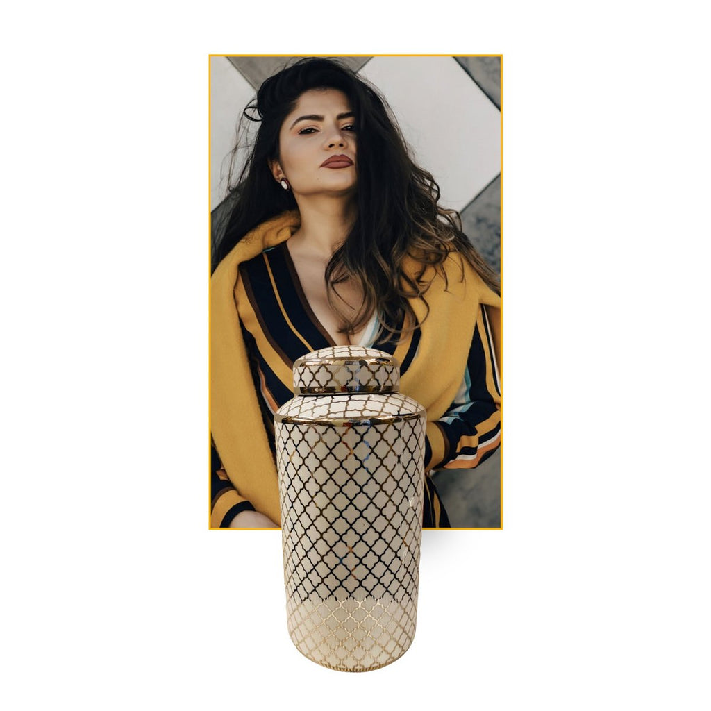 Keramische pot White Gold (Big Size: H*35 W*15)