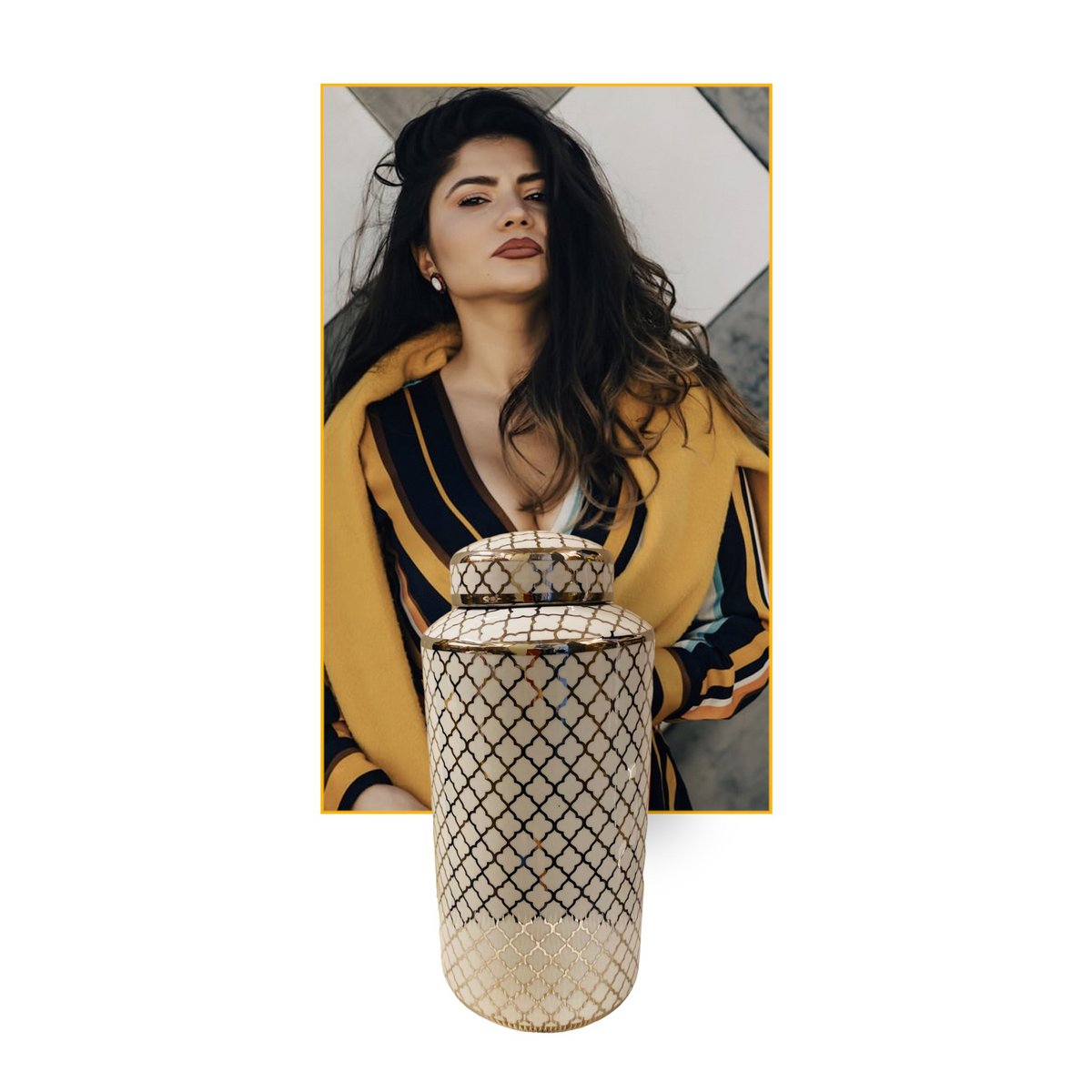 Keramische pot White Gold (Big Size: H*35 W*15)