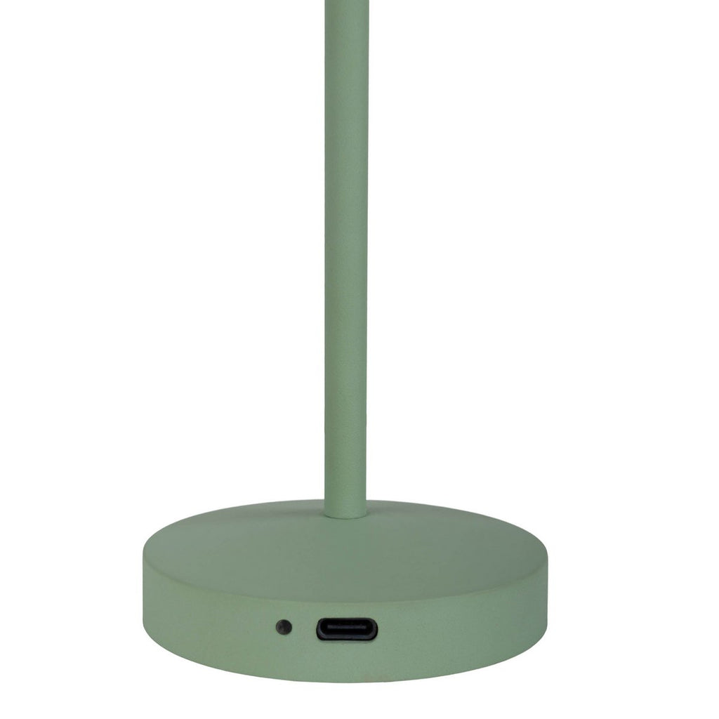 2-set LED-batterijtafellamp "Gomba" voor buiten en binnen, gemaakt van metaal en plastic in mint, 18,5 cm hoog