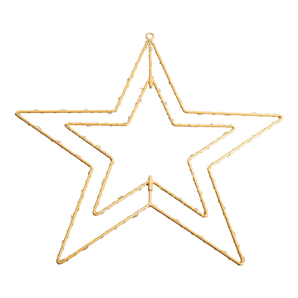 LED Outdoor Christmas Lamp "Stern" Ø 40 cm kerstdecoraties gemaakt van metaal in goud met stevig geïnstalleerde LED's
