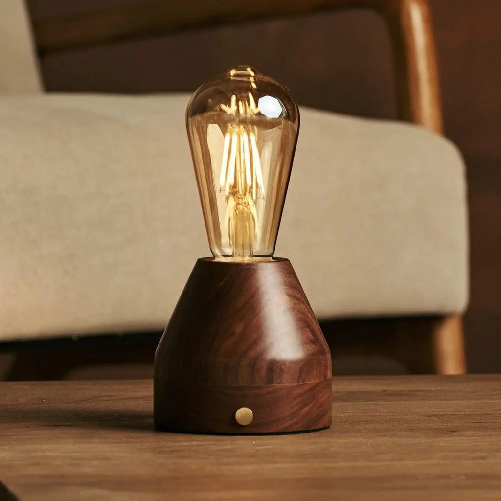 ZAVI WALNAUT Oplaadbare LED-tafellamp-Draadloos, dimpelbare, 100-uur batterij